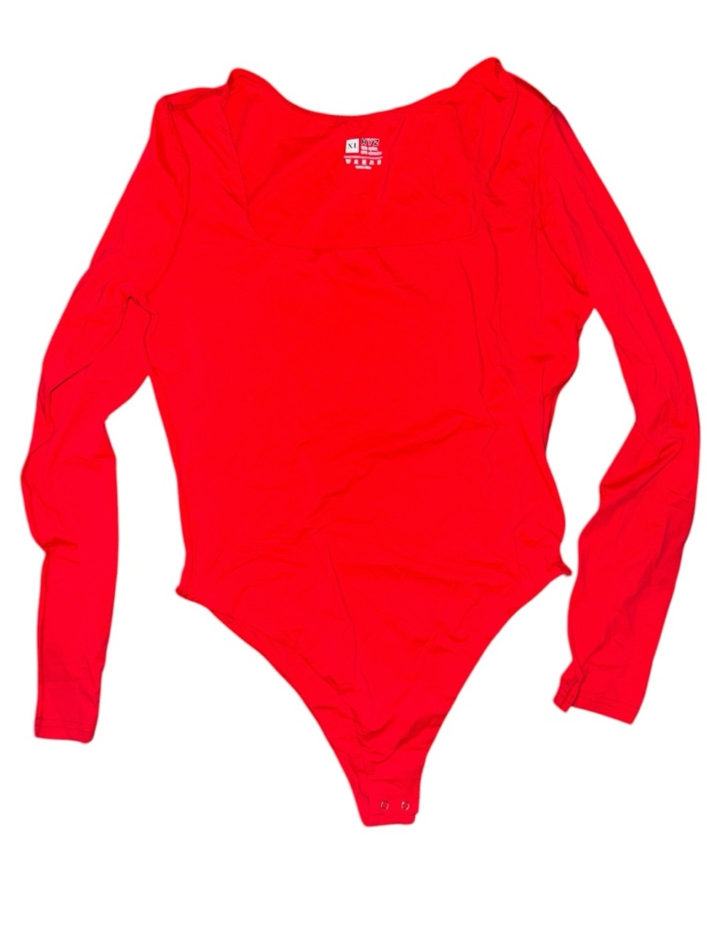 HYZ square neck Long Sleeve Red Bodysuit